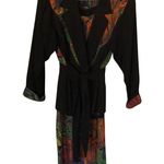 Vintage Platinum Dorothy Schoelen Skirt Set Jacket Top Skirt 2 pcs Sz S Abstract Black Photo 1