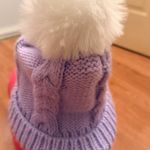 Lavender Knit Hat with Pom Photo 2