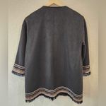 ZARA Combination Faux Suede Embroidered Jacket Cardigan Size Med Photo 6
