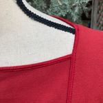 Lafayette 148 Brick Red Orange Ponte Knit Paneled Dress Short Sleeve Boat Neck L Photo 8