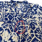 ZARA  Blue and cream mini dress size Large/ floral print with purple  detail Photo 6