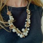 Pearl & Charms Necklace Vintage “Giovanna” Bohemian Chic Style Minimal Pearlcore Orange Photo 7
