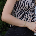 Blue Blush Tiger Stripe Ruffle Tube Top Photo 3