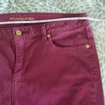 Michael Kors  Izzy Skinny Jeans Burgundy Women's Size 12 Cotton Stretch Preppy Photo 4