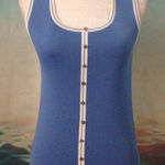 Yulan Cornflower Blue Button Front Tank Top 18 Photo 0