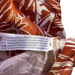 Forever 21 Tropical Print Linen Skirt Size M Knee Length Split Orange Coastal Photo 10