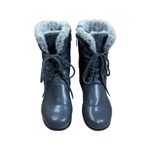 Totes Women's Size 6 Faux Fur Quilted Winter Snow Boots Lace Up Zipper Lined Gray Photo 13