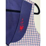 VIntage Plaid Handmade Vest Red White Blue Embroidered Flower Sz Medium Photo 4