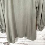 Pink Lily  Women's Embroidered Henley Flowy Boho Blouse Olive Green Size Small Photo 11