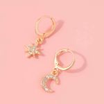 Boutique Star & Moon Rhinestone Earrings Photo 0