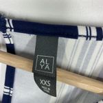 Alya Blue White Striped Buttery Soft Belted Dress Women's Size XX-Small XXS Photo 4