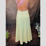 Free People Linen Rayon Poppy Flounce Slit Midi Skirt Citron size 2 Photo 12