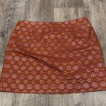 J.Crew Women's Collection Burnt Orange Silk Metallic Print Mini Skirt Size 4 Photo 0