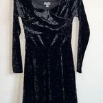 Chelsea28 Black Velvet Long Sleeve Dress women's size small Photo 0