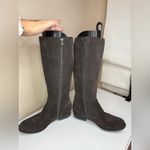 Born Taupe Suede Leather Round Toe Low Heel Full Back Zip Boots Sz 8 Brown Photo 7