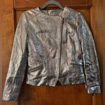 White House | Black Market  Metallic Leather Jacket- XS Photo 1