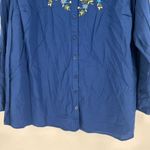 Woman Within Women's Embroidered Floral V-Neck Long Sleeve Tunic Blue Size 1X Photo 6