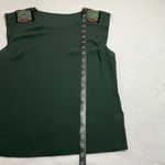 Women's Crewneck Cap Sleeve Beaded Shoulder Blouse Size Medium Festival Party Green Photo 5