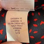 Banana Republic Navy Red Hearts Novelty Print Short Sleeves Crewneck Flowy Light Photo 9