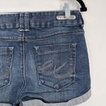 EXPRESS Women’s Mid Rise Dark Wash Cuffed Denim Shorts Size 0 Photo 2