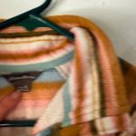 Eddie Bauer Eddie‎ Bauer Fleece Pullover Striped Quarter Zip Pink Blue Brown Western Aztec Photo 5