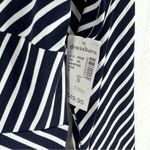 Roz & Ali ‎ Nautical Navy Blue White Striped Stretch Jersey Knit Keyhole Dress Photo 5