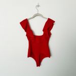 Show Me Your Mumu [] Red Square Neck Rochelle Ruffle Bodysuit Tank Size Medium M Photo 2