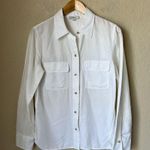 Vince  white cotton silk blend utility long sleeve shirt Photo 1