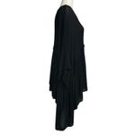 Italian Tunic Free Size Lagenlook Asymmetric Knit Oversized Poncho Cocoon Top Black Photo 2