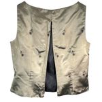 J.R. Nites Womens Olive Satin Shimmer Embroidered Goth Glam Evening Top Size 12 Green Photo 2