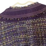 Chico's Metallic Purple Tweed Fringe Boucle Jacket Women Sz 1 Medium Photo 12