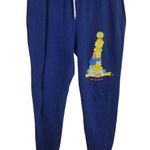 The Simpsons Jogger Sweatpants Women's M Pockets Drawstring Graphic Blue White Size M Photo 0