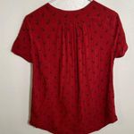 Levi's Levi’s Short Sleeve Button Down Blouse Red Black Bird Print S Photo 4