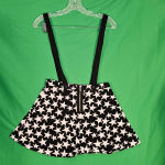 Tripp NYC  Womens Black White Super‎ Star Suspender Skirt XS Photo 1