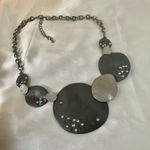 Grey modern circle statement necklace Gray Photo 3
