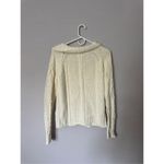 The Reeds Cotton Chunky Cable Knit Turtleneck Sweater Ivory Cream Small White Photo 1