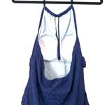 Cupshe Jacquard Halter One Piece Navy NWT XL Photo 3