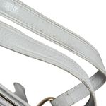 Tahari White Leather Ruffle Accent Tote Bag Shoulder Bag Gold Hardware Dome Photo 8