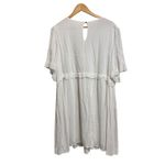 Pinkblush White Ruffle V Neck Mini Dress 1X Flounce Sleeve Textured Photo 4