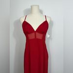 ASOS NWT  DESIGN ruched bust chiffon panelled corset maxi dress in red sz‎ 8 Photo 4