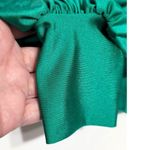 EgoSwim Off the Shoulder Puff Sleeve Swim Bikini Top Green XL Photo 6