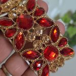 Statement Gold with Red and Gold Stones Bracelet Photo 3