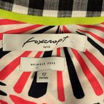 Foxcroft  Pink and Black Geometric Button Down Shirt Photo 1