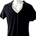 Sincerely Jules NWT  Women’s Black V-Neck Golf Tennis Polo Shirt Size Medium Photo 3
