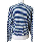 AYR  The French Fry T-Shirt Womens L Blue White Striped Long Sleeve Top Nautical Photo 1