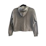 Puma  Women’s Gray Cropped Hoodie Black Logo Long Sleeve Size Medium Photo 3