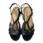 Me Too NEW Womens  Alanna Black Leather Platform Wedge Espadrille Sandals Sz 10 Photo 10
