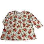 Pioneer Woman Women's Blouse 3/4 Sleeve V Neck Blouse Sweet Garden Floral Sz XL Photo 6