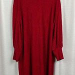 Eloquii Red Long Puff Sleeve Ribbed Shift Dress Sz.14/16 Photo 0