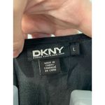 DKNY  Donna Karan Black Purple Sleeveless Dress V‎ Neck Elastic Waist Women's L Photo 6